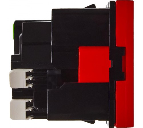 Розетка с заземлением, безвинтовые зажимы - со шторками 16А 250В - 45°- 2 модуля - красный  4525059  Daccord
