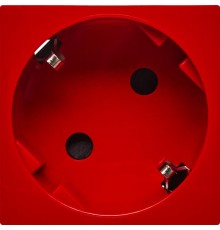 Розетка с заземлением, безвинтовые зажимы - со шторками 16А 250В - 45°- 2 модуля - красный  4525059  Daccord