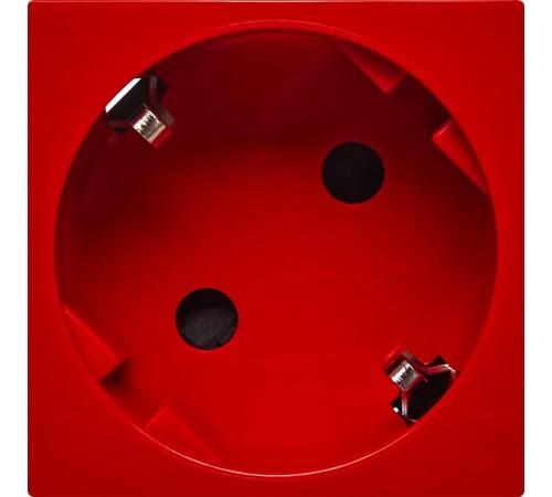 Розетка с заземлением, безвинтовые зажимы - со шторками 16А 250В - 45°- 2 модуля - красный  4525059  Daccord