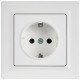 BRITE Розетка 1-местная с заземлением с защитными шторками 16А в сборе РСР14-1-0-БрАБ арктический белый   BR-R14-16-K91-F  IEK