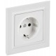 BRITE Розетка 1-местная с заземлением с защитными шторками 16А в сборе РСР14-1-0-БрАБ арктический белый   BR-R14-16-K91-F  IEK