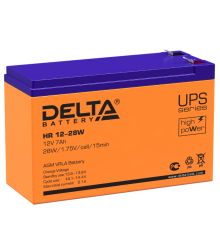 Акумуляторная батарея UPS серии HR 12-28 W 12В/7Ач  HR 12-28 W  DELTA