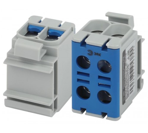 Клеммы силовые вводные КСВ  NO-224-138 двойная (KE66.2) 6-50 мм синяя "N"  Б0065583  ЭРА