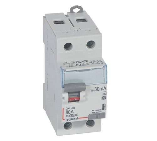 Выключатель дифференциальный (УЗО) DX3-ID 2п 80А 30мА тип AC  411507  Legrand
