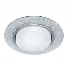 Светильник потолочный встраиваемый со светодиодной подсветкой 20LED*2835 SMD 4000K, 15W GX53, без лампы, прозрачный, хром CD4046 с др-ром в/компл  41