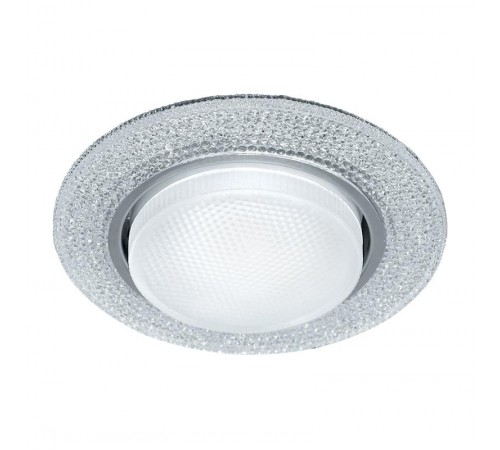 Светильник потолочный встраиваемый со светодиодной подсветкой 20LED*2835 SMD 4000K, 15W GX53, без лампы, прозрачный, хром CD4046 с др-ром в/компл  41