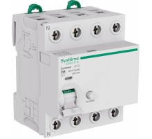 Systeme9 Выключатель дифференциального тока (ВДТ) 25A 4P 30мА Тип-AC 400В  S9R12425  SE
