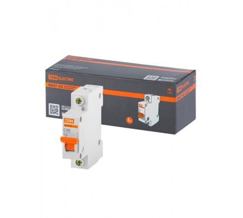 Выключатель автоматический однополюсный ВА47-63 40А C 4,5кА  SQ0218-0007  TDM