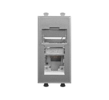 Компьютерная розетка RJ-45 модульная, кат. 6 экранированная,"Avanti","Закаленная сталь", 1 модуль  4404391  DKC