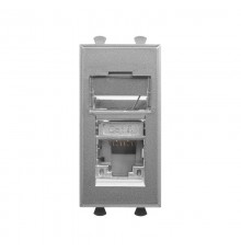 Компьютерная розетка RJ-45 модульная, кат. 6 экранированная,"Avanti","Закаленная сталь", 1 модуль  4404391  DKC