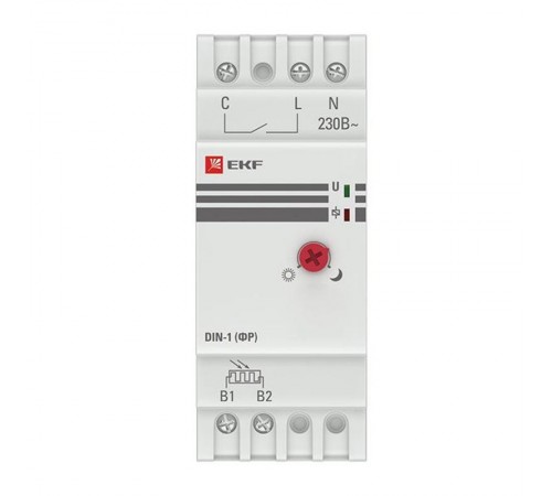Фотореле с выносным датчиком DIN-1 (ФР) 2-100Лк 25А 3000Вт EKF PROxima  fr-din-1-25  EKF