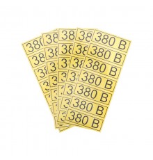 Наклейка знак электробезопасности "380 В" 35х100 мм (7шт на листе)  56-0008-2  REXANT