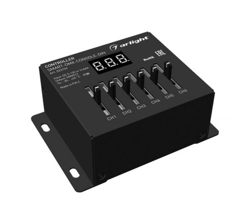 Контроллер SMART-DMX-CONSOLE-DIN (5-12V, 6CH, XLR3) (Arlight, IP20 Металл, 5 лет)  033759  Arlight