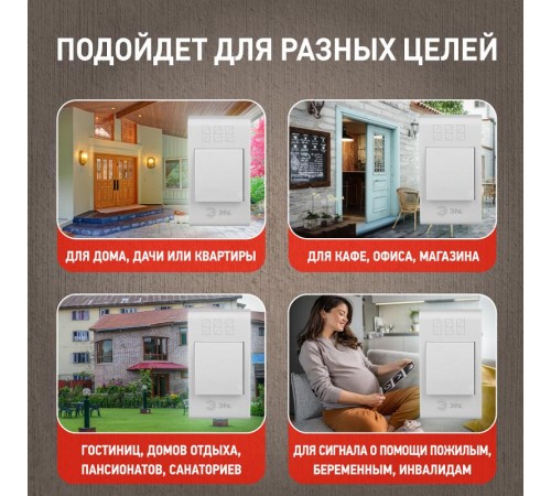 Звонок  ЭРА TWIN-B беспроводной  Б0019877  ЭРА