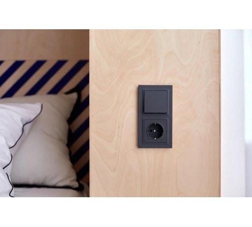 BRITE Выключатель 1-клавишный 10А ВС10-1-0-БрГ графит  BR-V10-0-10-K53  IEK