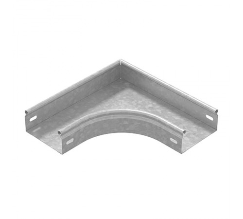 Угол плоский плавный 90 град. к лотку 400х50, толщ. 0,7 мм, Сендзимир цинк, 032045  УПТП90-400х50-0,7-R100-СЦ   Ostec