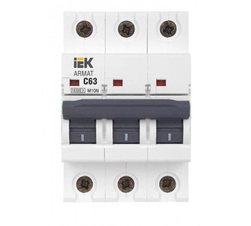 Выключатель автоматический трехполюсный M10N 3P C 63А 10кА ARMAT  AR-M10N-3-C063  IEK