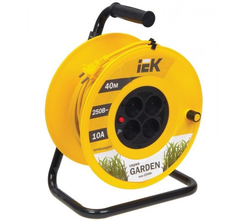 Удлинитель на катушке УК40 с т/з 4 места 2Р/40м 2х1,0 мм2 "Garden"  WKP23-10-04-40  IEK