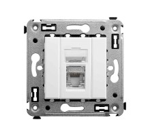 Компьютерная розетка RJ-45 в стену, кат.6 одинарная экранированная, "Avanti", "Белое облако"  4400393  DKC