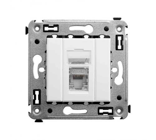 Компьютерная розетка RJ-45 в стену, кат.6 одинарная экранированная, "Avanti", "Белое облако"  4400393  DKC