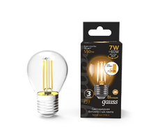 Лампа светодиодная Black LED Filament Шар E27 7W 550lm 2700K step dimmable  105802107-S  Gauss