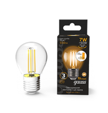 Лампа светодиодная Black LED Filament Шар E27 7W 550lm 2700K step dimmable  105802107-S  Gauss