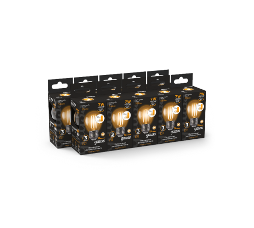 Лампа светодиодная Black LED Filament Шар E27 7W 550lm 2700K step dimmable  105802107-S  Gauss