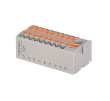 Блок распределительный, зажим push-in, 1 ввод 6 кв.мм, 18 точек подключения 2,5 кв.мм, серый  DTP1-118-104SPUG  DKC