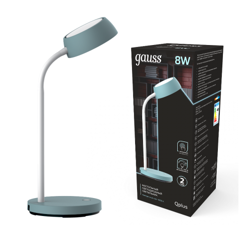 Светильник настольный Qplus GTL602 8W 600lm 4000K 170-265V бирюзовый диммируемый LED 1/8  GT6023  Gauss