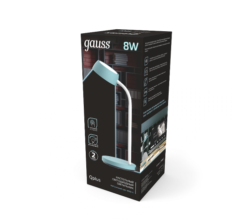 Светильник настольный Qplus GTL602 8W 600lm 4000K 170-265V бирюзовый диммируемый LED 1/8  GT6023  Gauss
