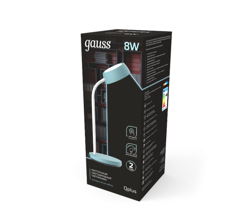 Светильник настольный Qplus GTL602 8W 600lm 4000K 170-265V бирюзовый диммируемый LED 1/8  GT6023  Gauss