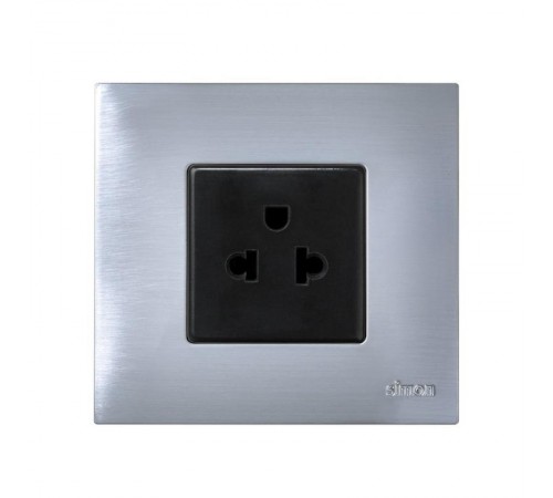 Розетка с заземлением евро-американского стандарта 2Р+Е 16A 250В цвета графит S27  27439-38  Simon