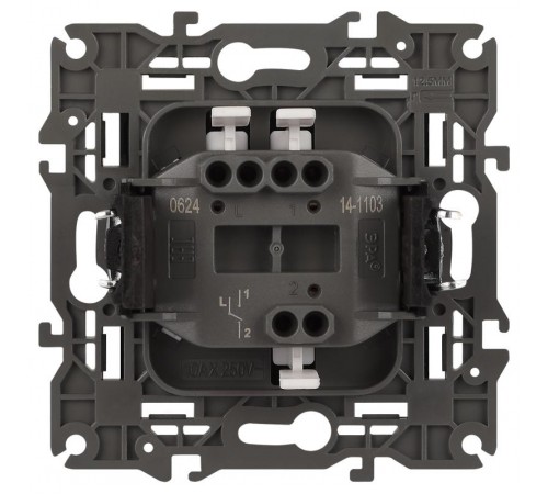 14-1103-05 Переключатель, 10АХ-250В, IP20, Эра Elegance, антрацит  Б0034227  ЭРА
