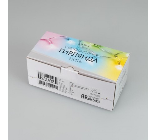 Светодиодная гирлянда ARD-STRING-CLASSIC-6000-WHITE-40LED-LIVE RGB-SPI (12V, 26W) (Ardecoled, IP65)  031522  Arlight