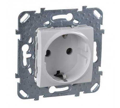 Unica Белый Розетка 1-ая с/з с защитными шторками винт. зажим  MGU5.037.18ZD  Schneider Electric