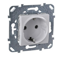 Unica Белый Розетка 1-ая с/з с защитными шторками винт. зажим  MGU5.037.18ZD  Schneider Electric