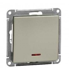 W59 Шампань Выключатель 1-клавишный 10АХ с подсветкой  VS110-153-4-86  SE