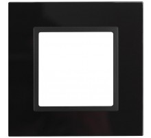 14-5101-05 Рамка на 1 пост, стекло, Эра Elegance, чёрный+антр  Б0034474  ЭРА