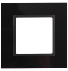 14-5101-05 Рамка на 1 пост, стекло, Эра Elegance, чёрный+антр  Б0034474  ЭРА