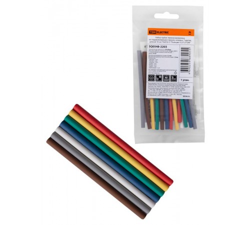 Набор трубок термоусаживаемых, клеевых ТТкНГ(3:1) "Полицвет 3,2/1,0 "  SQ0548-2203  TDM