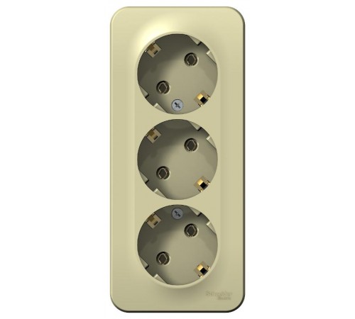 Blanca Бежевый О/У с изолирующей пластиной Розетка 3-ая с з/к без шторок 16А, 250В  BLNRA010317  SE