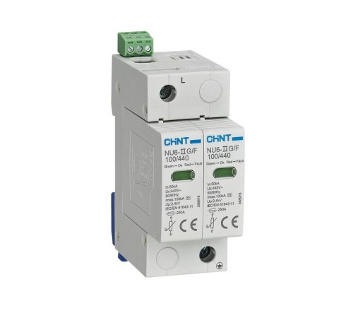 Ограничитель имп. перенапр. NU6-IIG 1Р In=40kA Uc=440B Im=100kA (R)  368970  CHINT