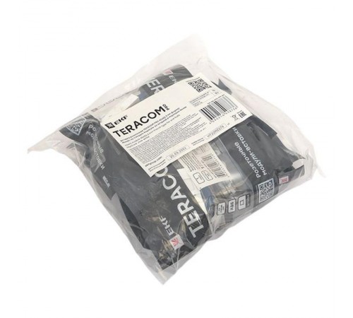 Вставка розеточная TERACOM PRO 45x22,5мм Mosaic на 1 мод со шторкой и маркером белая  TRP-INS-MOS-1M1P-WH  EKF