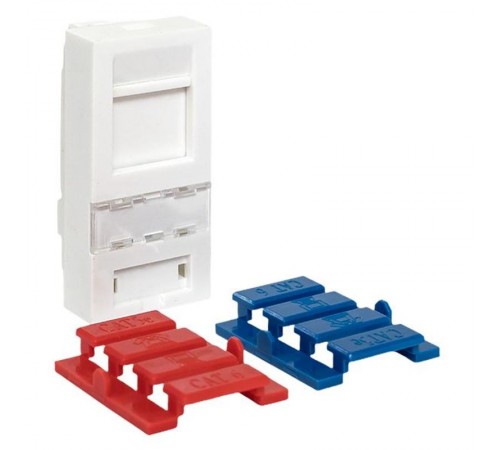 Вставка розеточная TERACOM PRO 45x22,5мм Mosaic на 1 мод со шторкой и маркером белая  TRP-INS-MOS-1M1P-WH  EKF