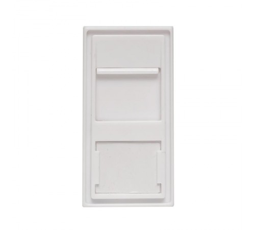 Вставка розеточная TERACOM PRO 45x22,5мм Mosaic на 1 мод со шторкой и маркером белая  TRP-INS-MOS-1M1P-WH  EKF