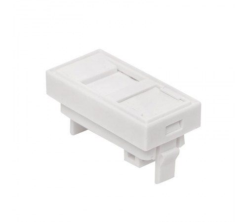 Вставка розеточная TERACOM PRO 45x22,5мм Mosaic на 1 мод со шторкой и маркером белая  TRP-INS-MOS-1M1P-WH  EKF