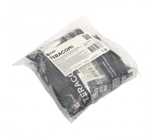 Вставка розеточная TERACOM PRO 45x22,5мм Mosaic на 1 мод со шторкой и маркером белая  TRP-INS-MOS-1M1P-WH  EKF