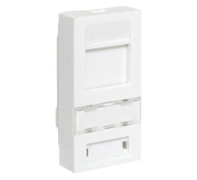 Вставка розеточная TERACOM PRO 45x22,5мм Mosaic на 1 мод со шторкой и маркером белая  TRP-INS-MOS-1M1P-WH  EKF