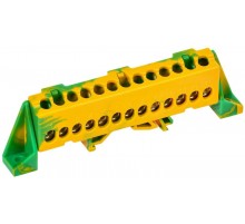 TEKFOR Шина PE "земля" в комбинированном DIN-изоляторе "Стойка" 6х9-13-ЖЗ  TF-NN10-13-DP-K52  IEK