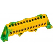 TEKFOR Шина PE "земля" в комбинированном DIN-изоляторе "Стойка" 6х9-13-ЖЗ  TF-NN10-13-DP-K52  IEK